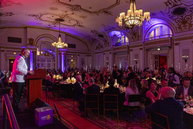 Steve Read, CEO, giving a speech to attendees
