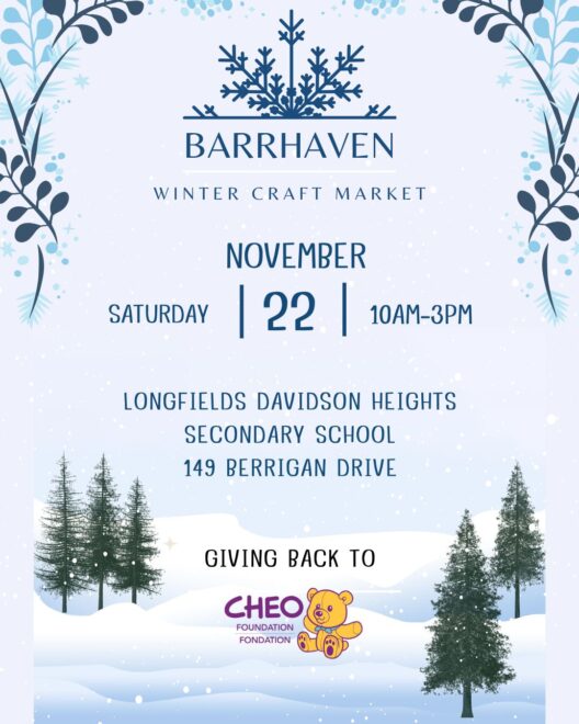 Barrhaven Winter Craft Market - Saturday, November 22 10am-3pm