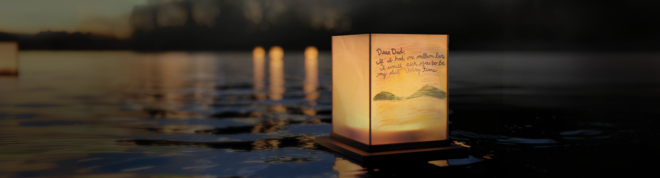 Greyson's letter to his dad on a lantern