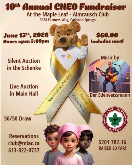 Maple Leaf Almrausch Club 10th Annual Fundraiser in Support of CHEO